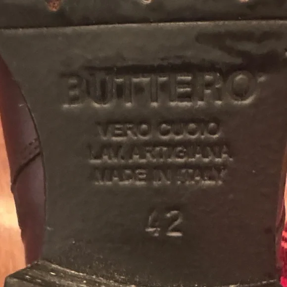 Buttero Brown Leather Combat Boots Mens - Picture 2 of 7